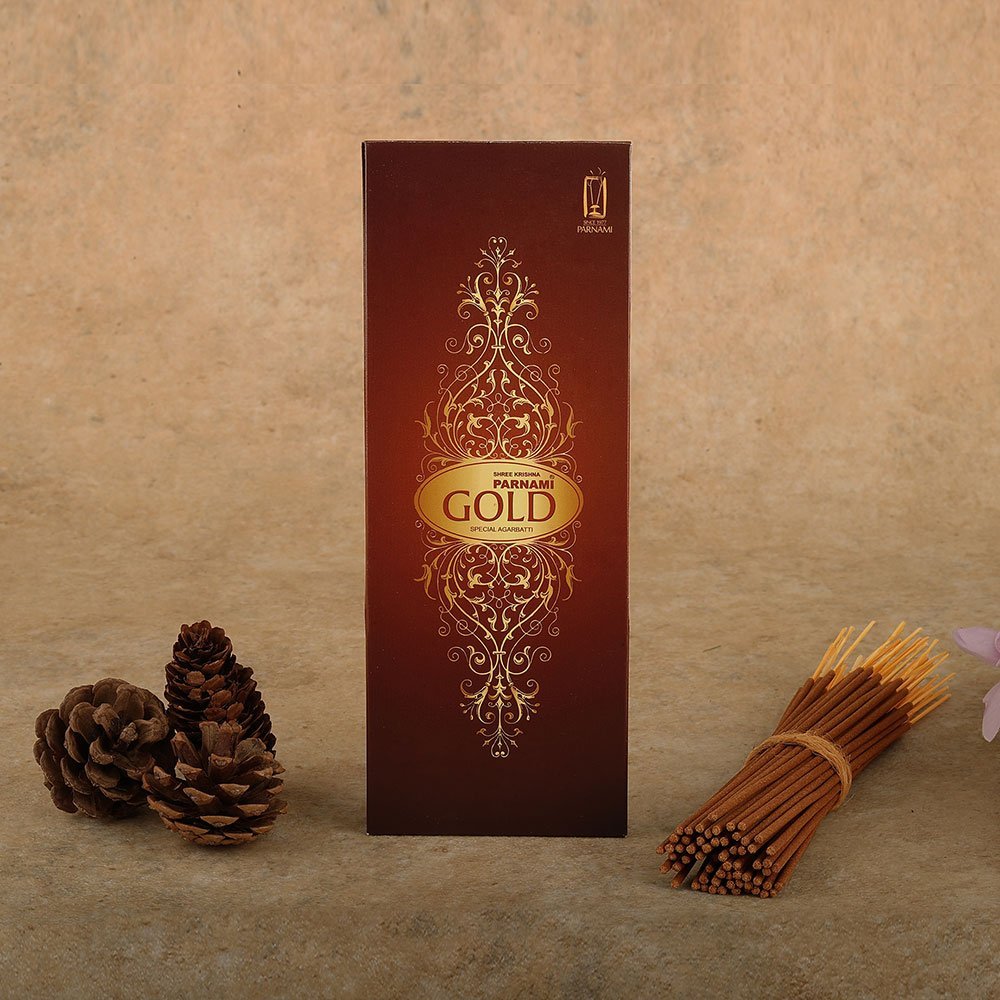 Parnami Gold Agarbatti Box and Incense Sticks