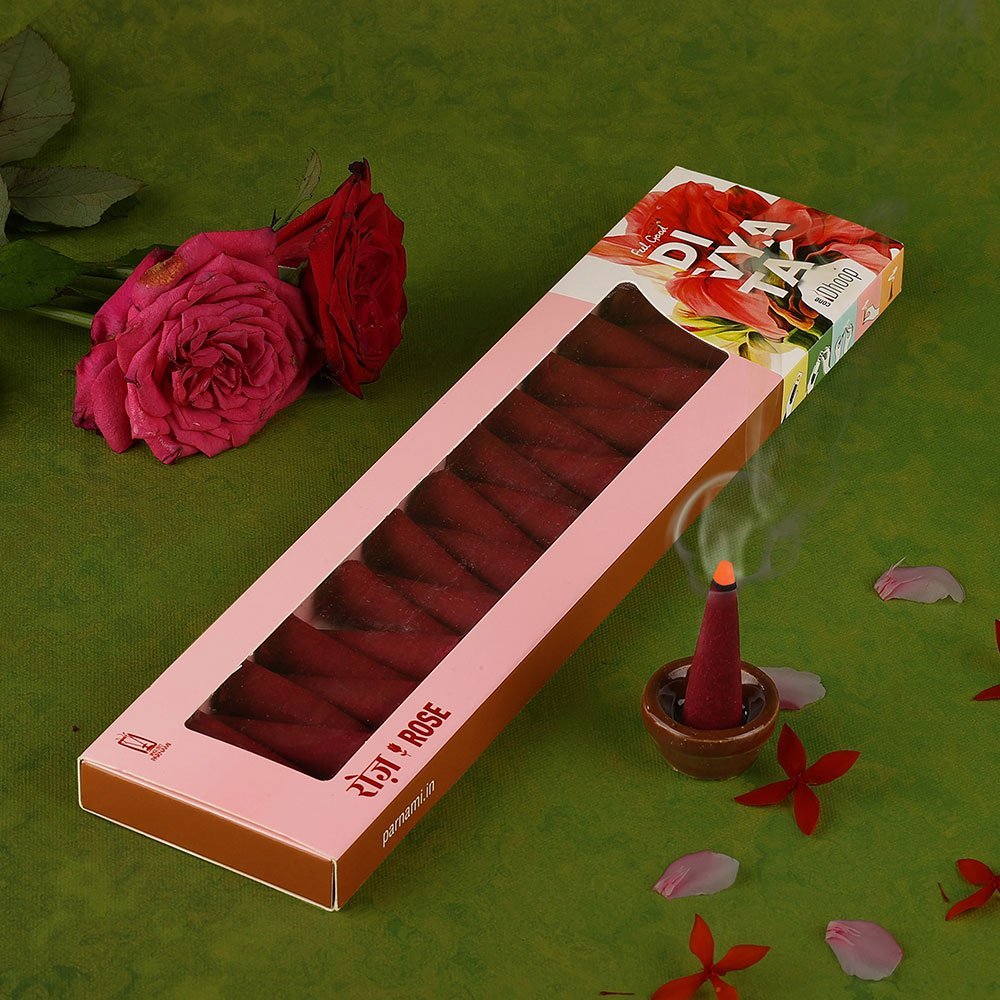 Divyata - Rose Incense Dhoop Cone