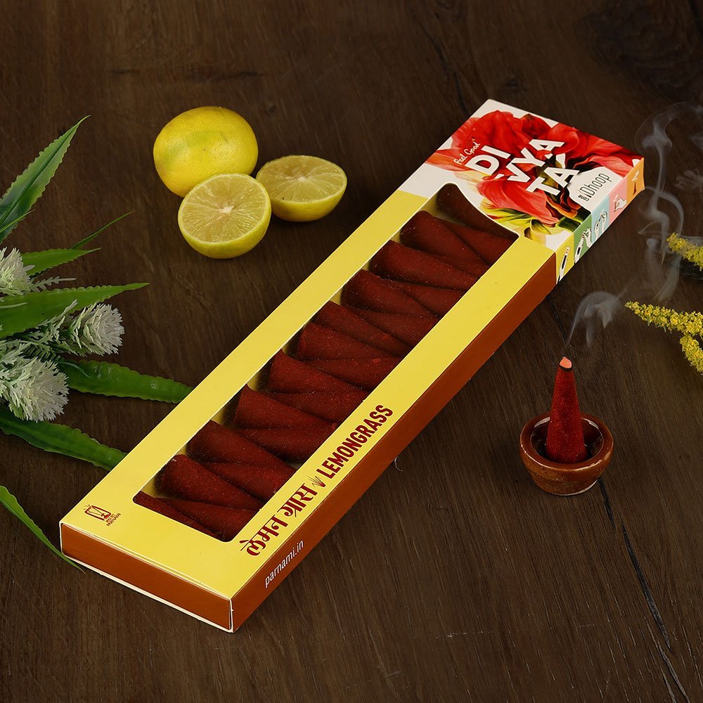 Divyata  - Lemon Grass Incense Dhoop Cone