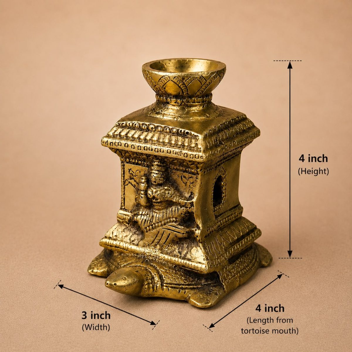 Thumbnail view 2 of Tulsi Vrindavan With Kurma - Solid Brass Incense Holder