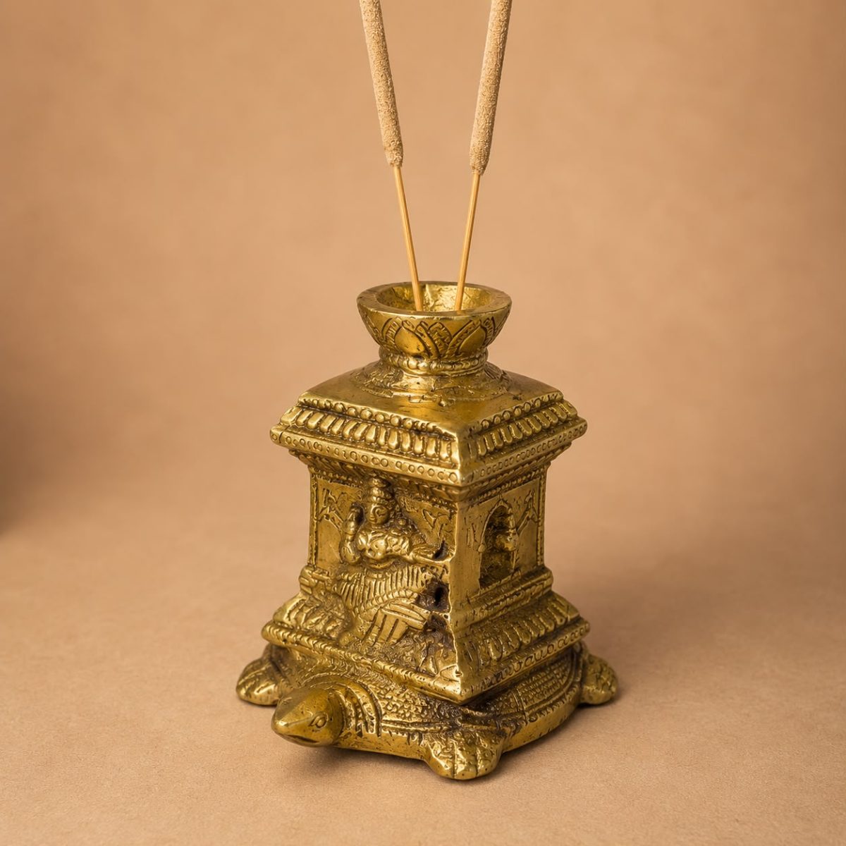 Thumbnail view 4 of Tulsi Vrindavan With Kurma - Solid Brass Incense Holder