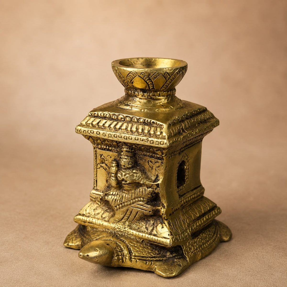 Discover Tulsi Vrindavan With Kurma - Solid Brass Incense Holder