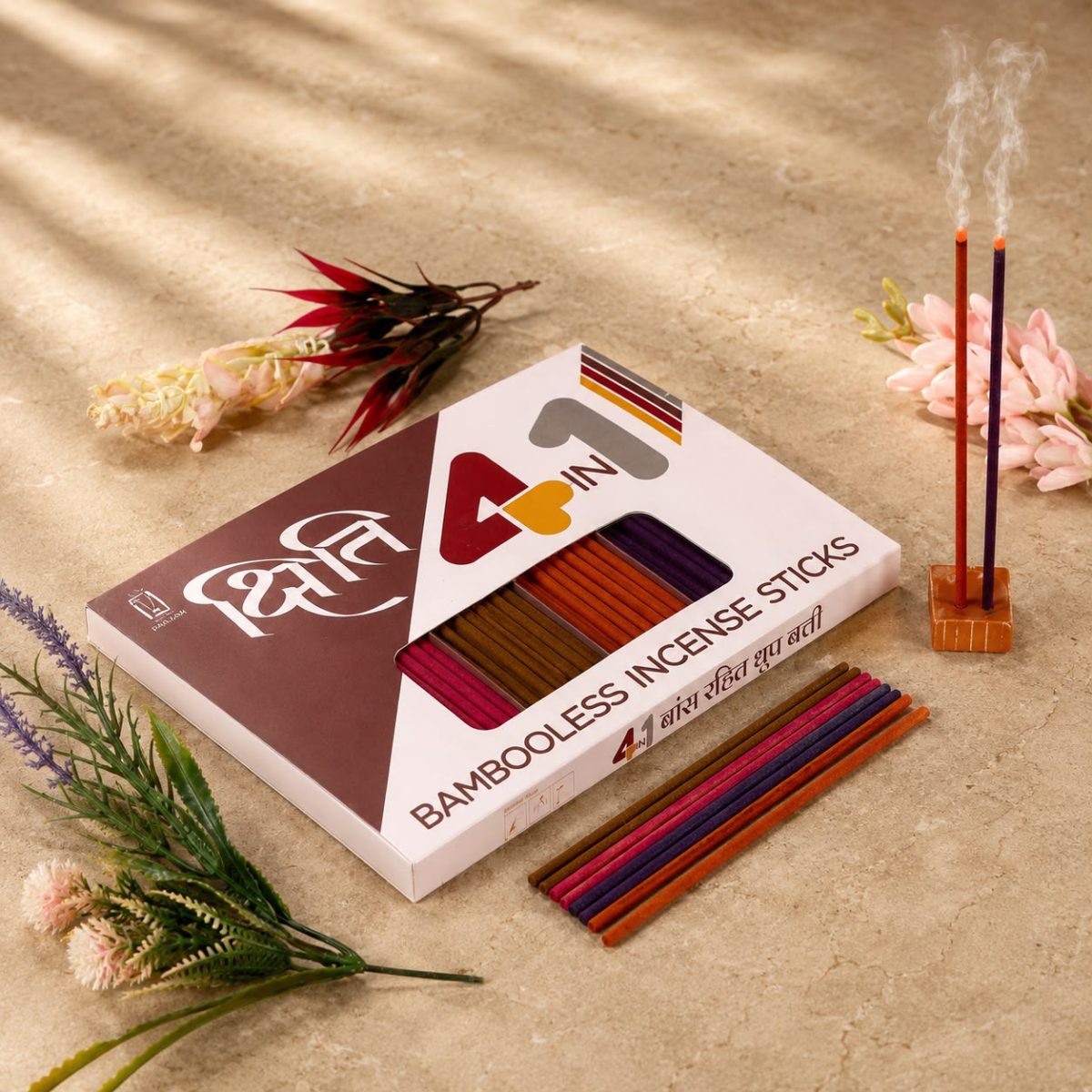 Kshiti Bambooless Incense Sticks (4 In 1) Premium Incense by Parnami Agarbatti