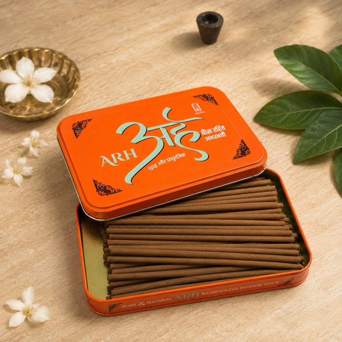 Thumbnail view 2 of Parnami ARH – Natural Bamboo-Less Incense Sticks (6” Tin Pack)